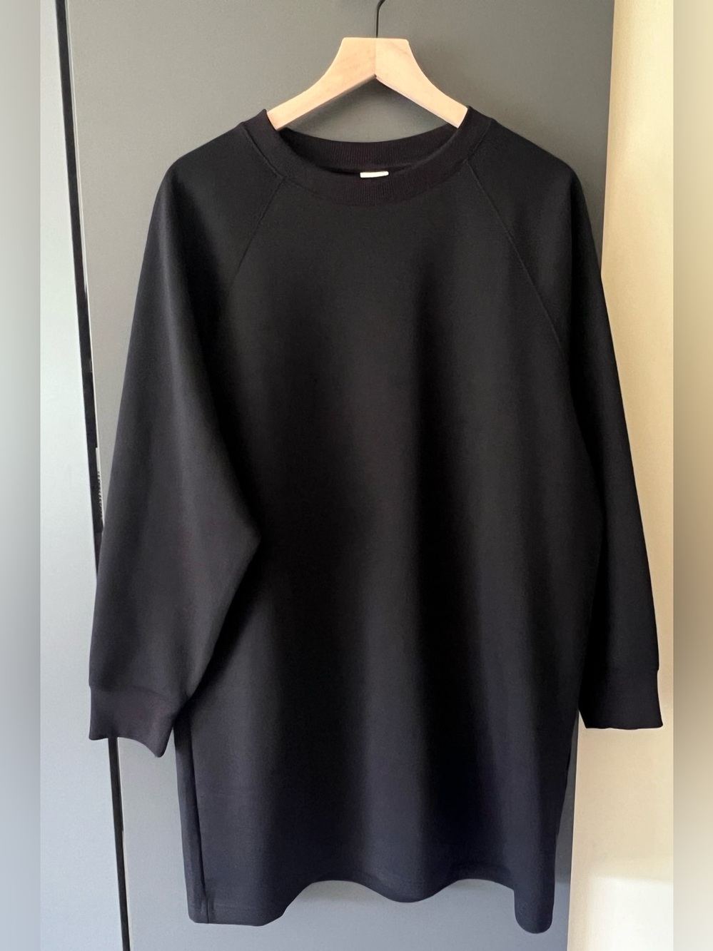 H&M Black Oversized Crewneck Sweatshirt Dress
